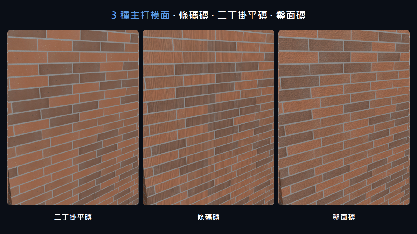 3 種主打模面